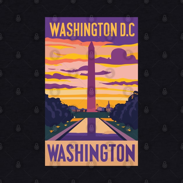 A Vintage Travel Art of Washington DC - US by goodoldvintage